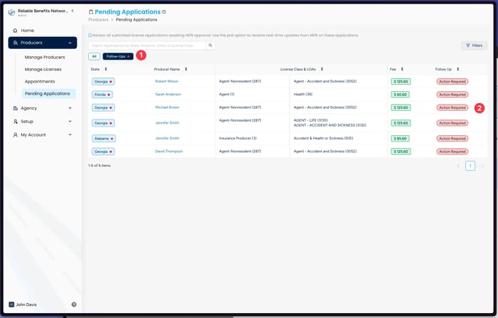 Screenshot of Insuretrek Licensing